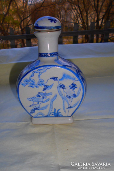 Antique Chinese bottle with glaze under hand painting