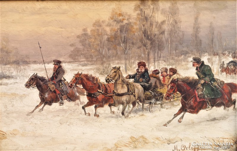 Orloff orosz festő , Antik festmények párban 2db 1880 körüli Eredeti Garanciával !!