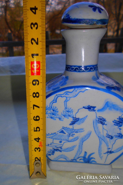 Antik Kínai  palack -máz alatti kézi festéssel