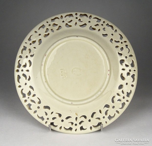1G383 antique openwork steidl joseph znaim majolica decorative plate 20.5 Cm