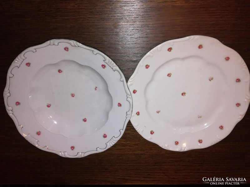 Old zsolnay baroque rosy flat and deep plate