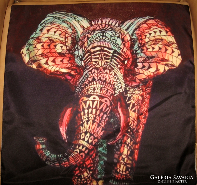 Artistic colorful elephant, cushion cover, pillow case