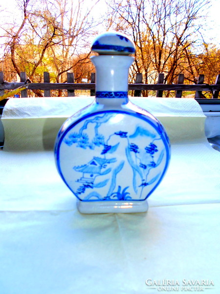 Antique Chinese bottle with glaze under hand painting