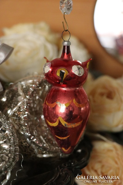 Antique glass owl Christmas tree decoration