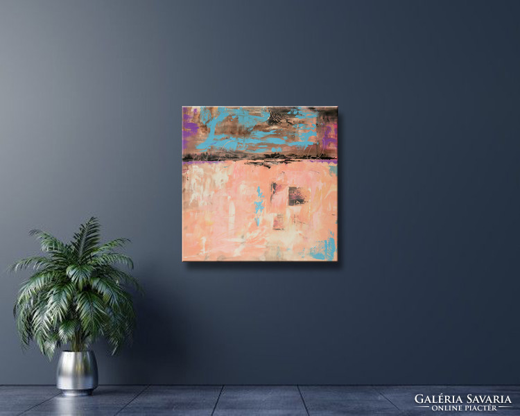Vörös Edit: Pink Passion 2 Modern Abstract 80x80cm