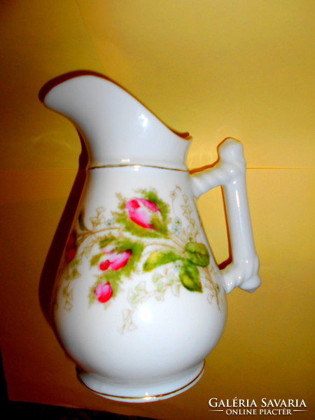 Antique pouring rose porcelain jug