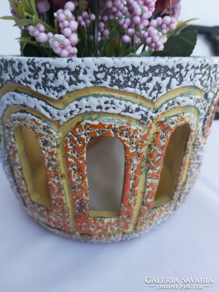 Gyönyörű Retro Pesthidegkúti kerámia Astoria kaspó nosztalgia darab  Gyűjtői szépség dekoráció