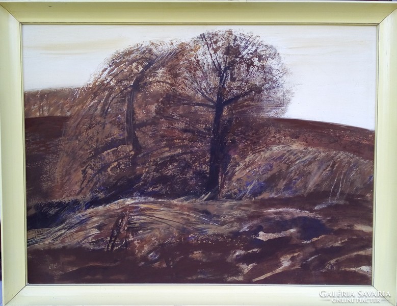 Festmény, Balogh Ervin, Fák, 1980
