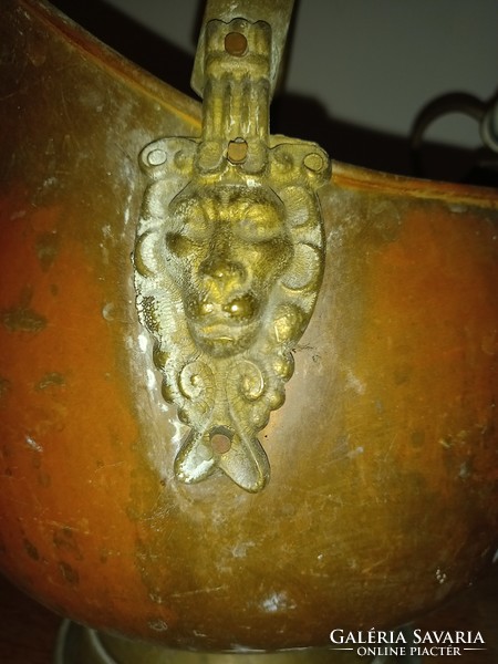 Antik bronz széntartó kaspó ALKUDHATÓ