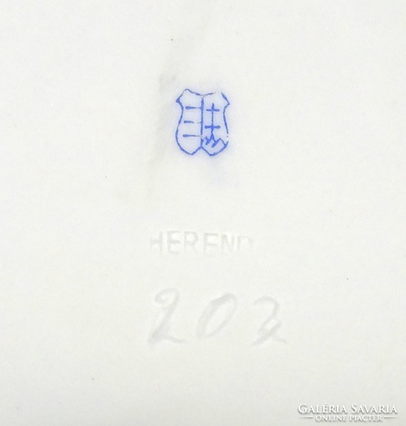1G392 Régi levél alakú Herendi porcelán asztalközép kínáló tál 19.5 cm