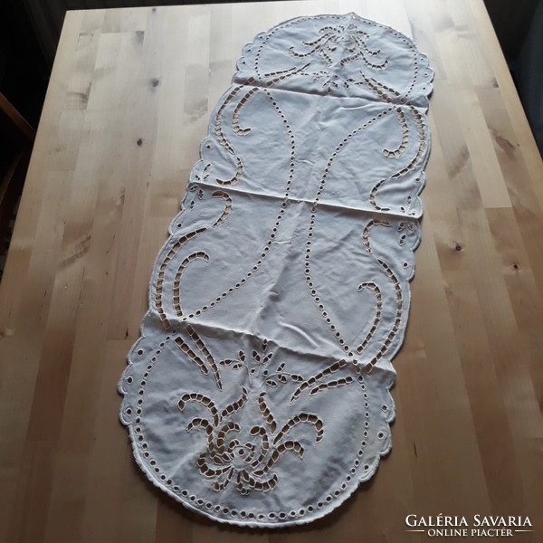 Needlework - vintage filigree madeira tablecloth running