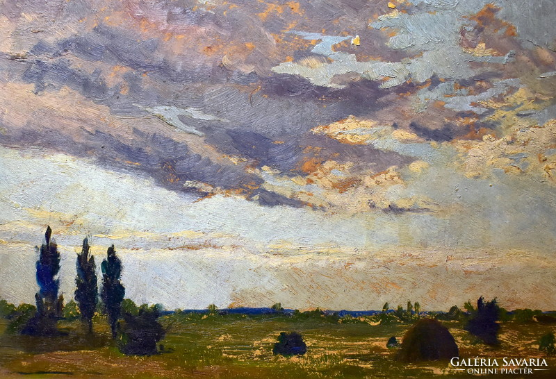 XX. First half of the year, Hungarian painter: lowland landscape