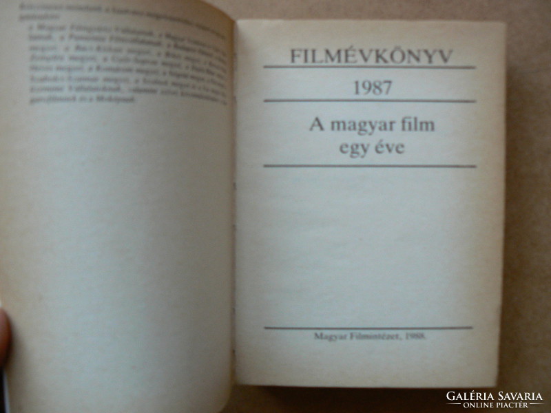 Film yearbook 1987, one year of Hungarian film, book in good condition