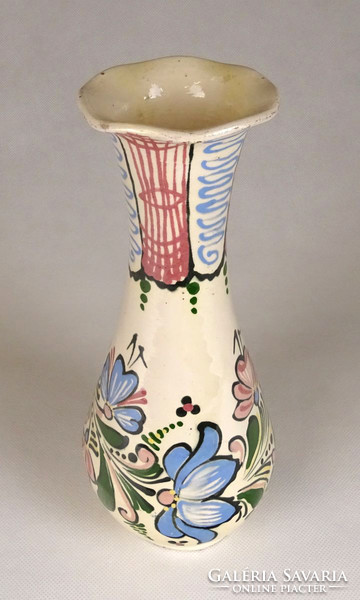1G473 small zoltán flower pattern fair glass vase 23 cm