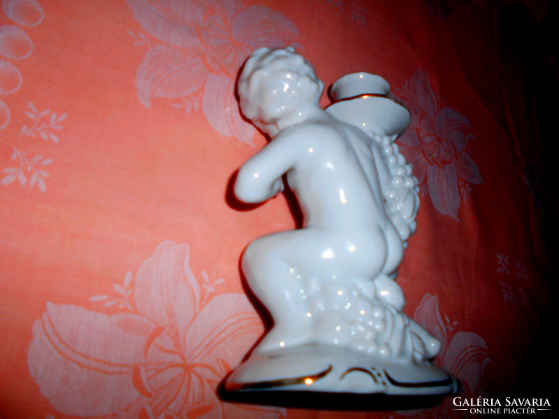 Angyal  figura-gyertyatartó  Régi német   porcelán
