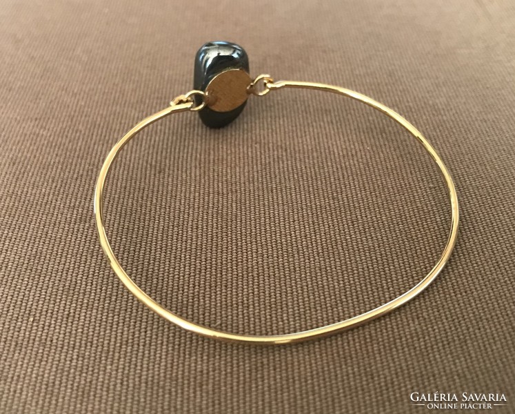 Gold-plated, stone bracelet