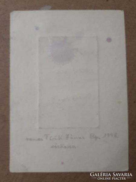 János Török: invitation with original old etching