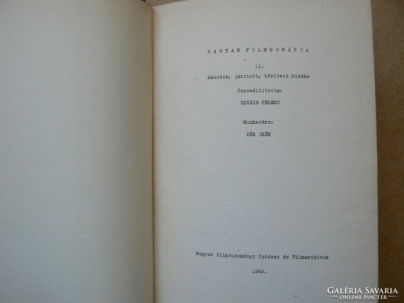 6 books in one, Hungarian filmography 1901-61 i.-Ii.-Iii.-Iv.-V.-Vi. 1963. In good condition, so rare!