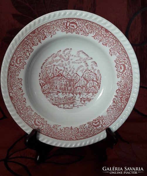 French red faience porcelain plate