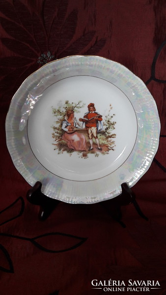 Romantic scene on porcelain plate