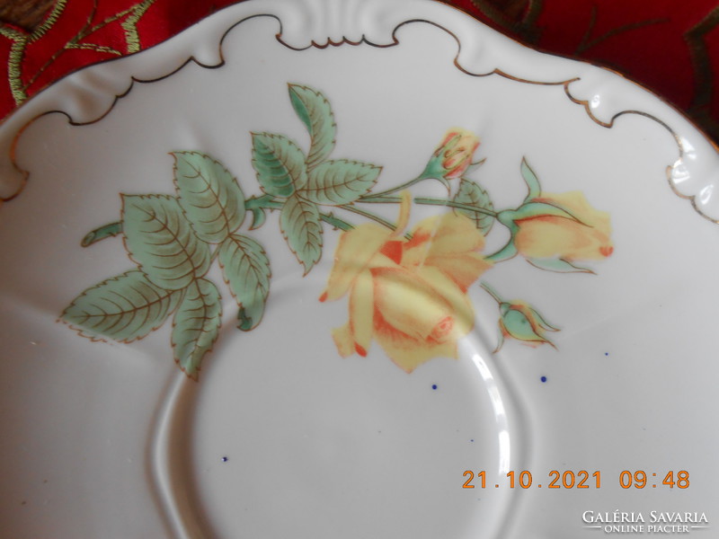 Zsolnay yellow rose pattern tea small plate
