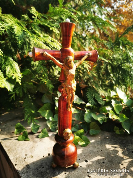 Antique baroque pedestal cross
