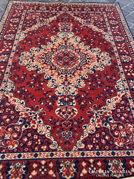 Cherry red dark blue retro (ndk) Persian carpet.