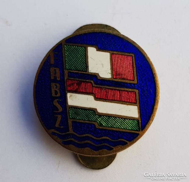 Fabsz fire enamel badge. Marked buttonhole badge