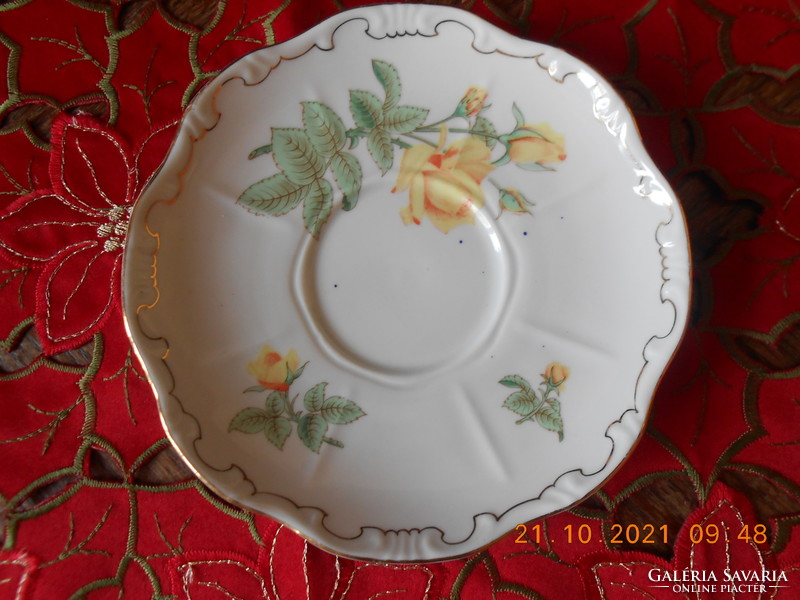 Zsolnay yellow rose pattern tea small plate