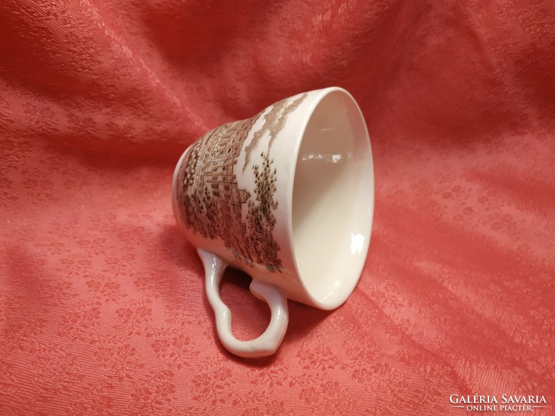 Ironstone English, scenic porcelain coffee cup