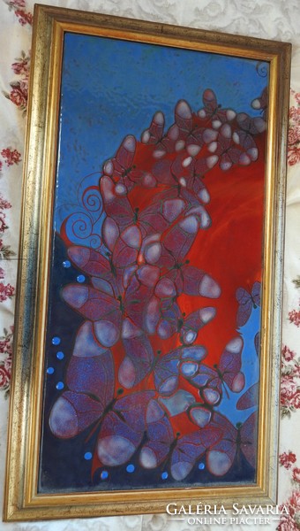 Demeter marianna - butterflies - purple butterflies - fire enamel picture (huge)