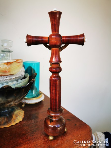 Antique baroque pedestal cross