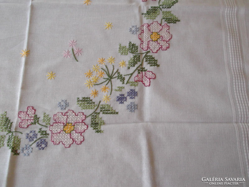 Tablecloth for sale with cross-stitch!