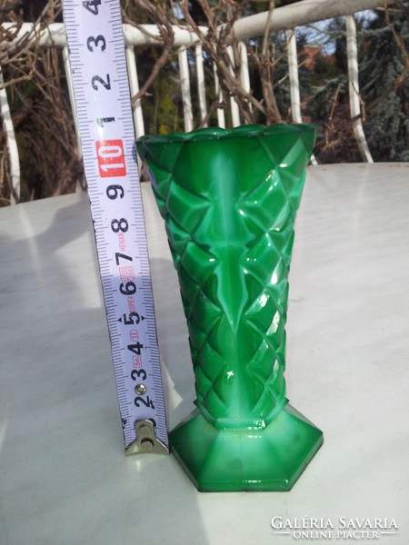 Green malachite vase