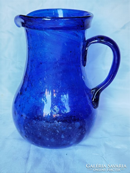 Antique cobalt blue blown glass jug