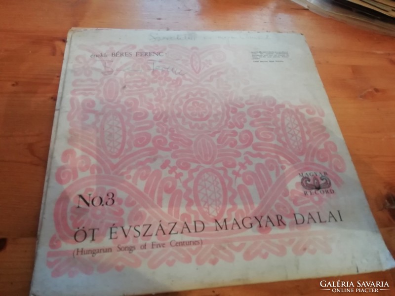 Dedikált Béres Ferenc lemez Öt évszázad Magyar dalai