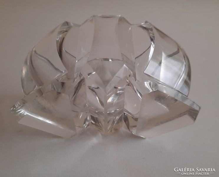 Art Deco kristály csiszolt üveg tálka