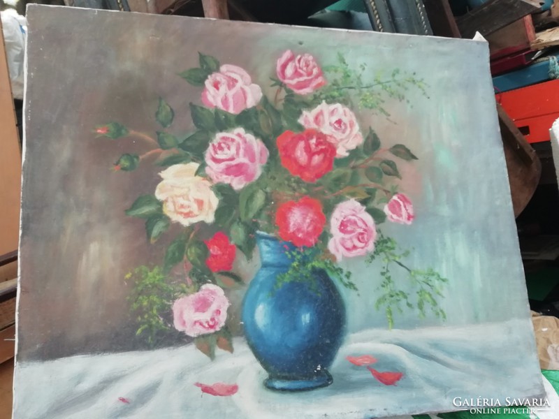 Flower still life oil on canvas painting
