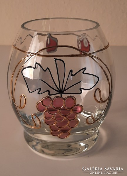Retro festett üveg váza