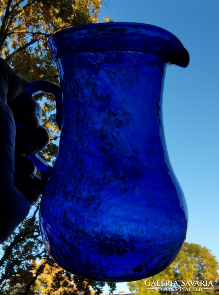 Antique cobalt blue blown glass jug