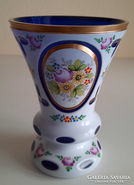 Biedermeier ubiquitous Czech glass decorative glass, vase