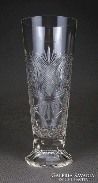 1G432 old monogrammed ground glass with base 19 cm
