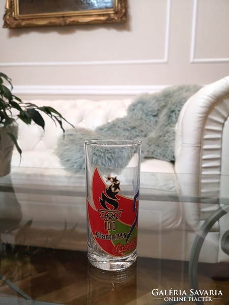Rare, Atlanta 1996 Olympic coca-cola glass, 14 x 6 cm