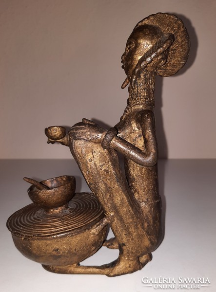 African bronze statue, yoruba statue