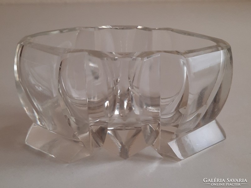 Art Deco kristály csiszolt üveg tálka