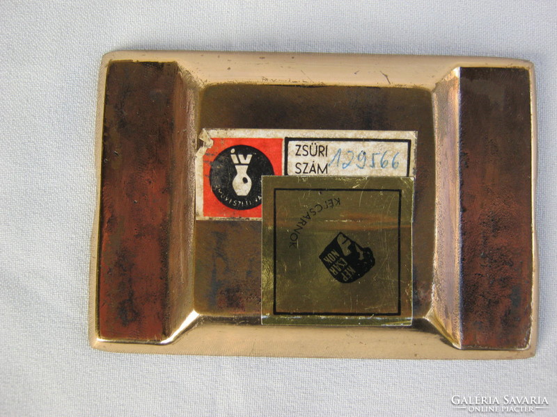 Art gallery retro juried industrial art copper ashtray ashtray