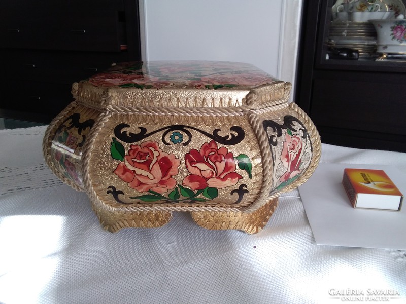 Commemorative box for our grandmothers' love letters, needlework with hand-painted flowers!
