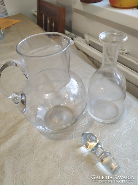 Liter wine jug, liqueur bottle, bottle for sale!