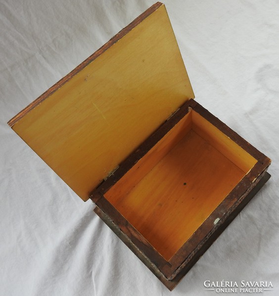 Applied arts copper applique wooden gift box - box