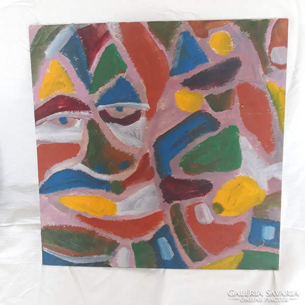 Clowns - expressionist painting in pairs